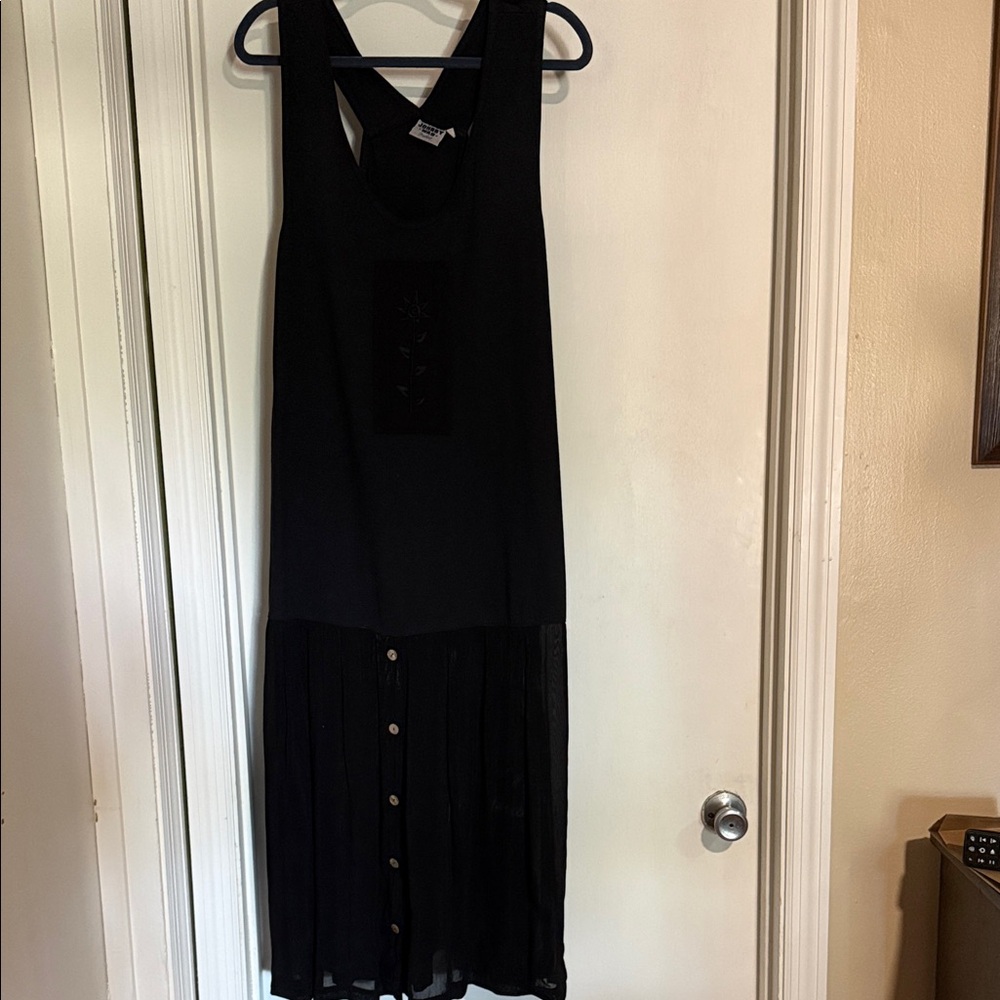 Johnny Was t-shirt Black Sleeveless Maxi Dress